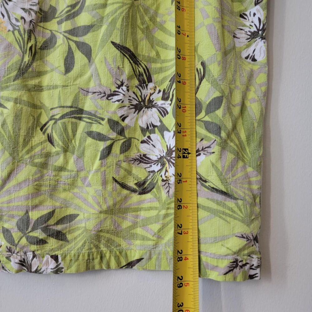 Caribbean Joe Green Floral Button Up Shirt Size L - Picture 8 of 8